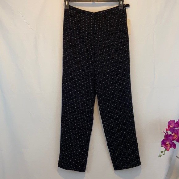 Women’s First Issue Liz Claiborne Suit Lined Pants Navy and Pink Size 6 - Picture 1 of 7